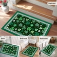 thumbnail image 6 of Green Large Area Rugs for Bedroom Living Room, Soft Non Slip Carpet Bedside Rug, St. Patrick's Day Shamrock Spring Checkered Rectangular Floor Cover Kitchen Accent Rug 2'x3' for Dining Room/Office, 6 of 9