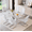 1 Table+6 White Chairs, variant on NYEESS 63 inch White Marble Dining Table Set with 6 White PU Chairs, Modern Rectangular Dining Room Furniture