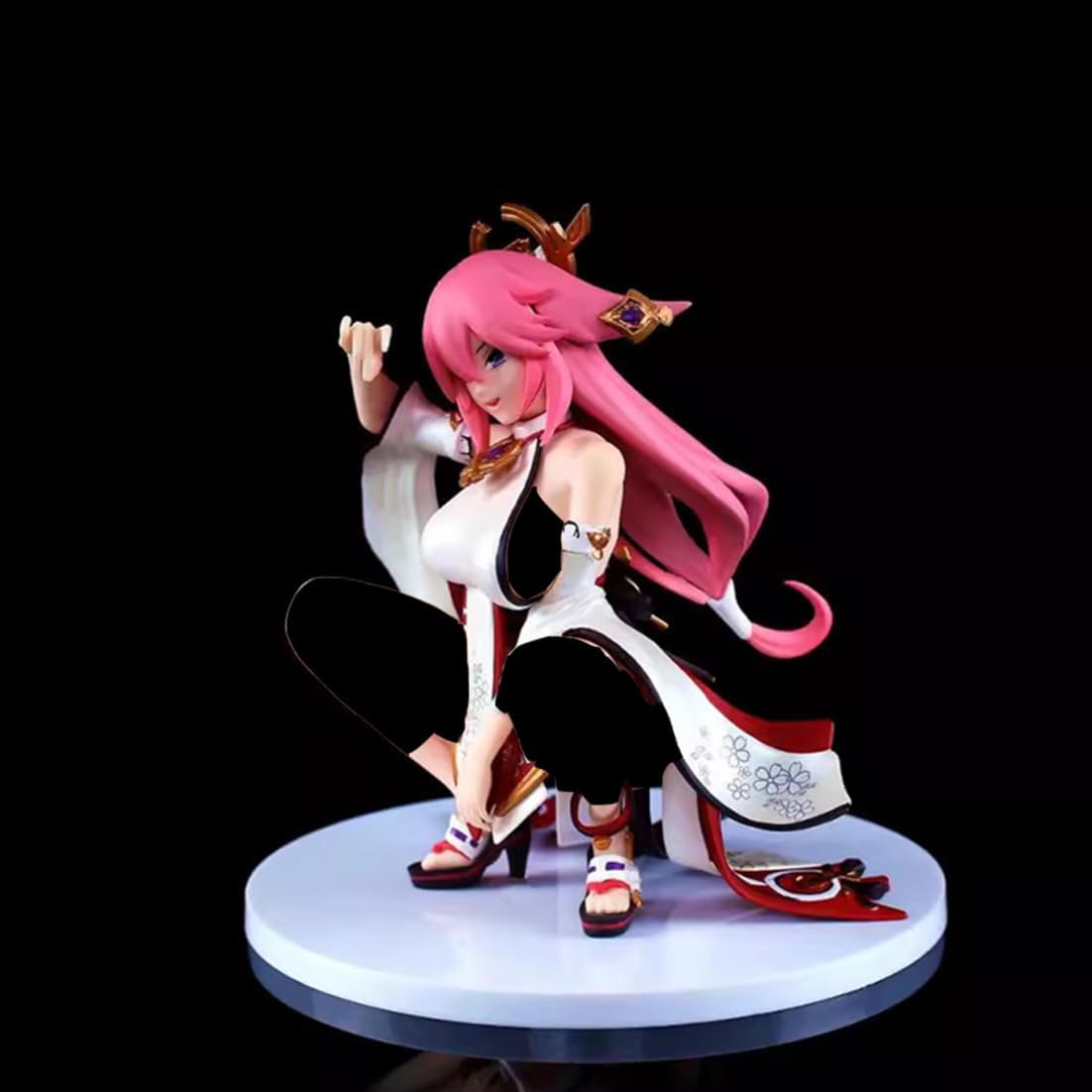 New Genshin Impactmpact Fox Squat Yae Mik (Squat Ver) Character Anime Model Statue Action Figures Desktop Ornament Popular Decorations Fan Souvenirs Creative Gift Collectable