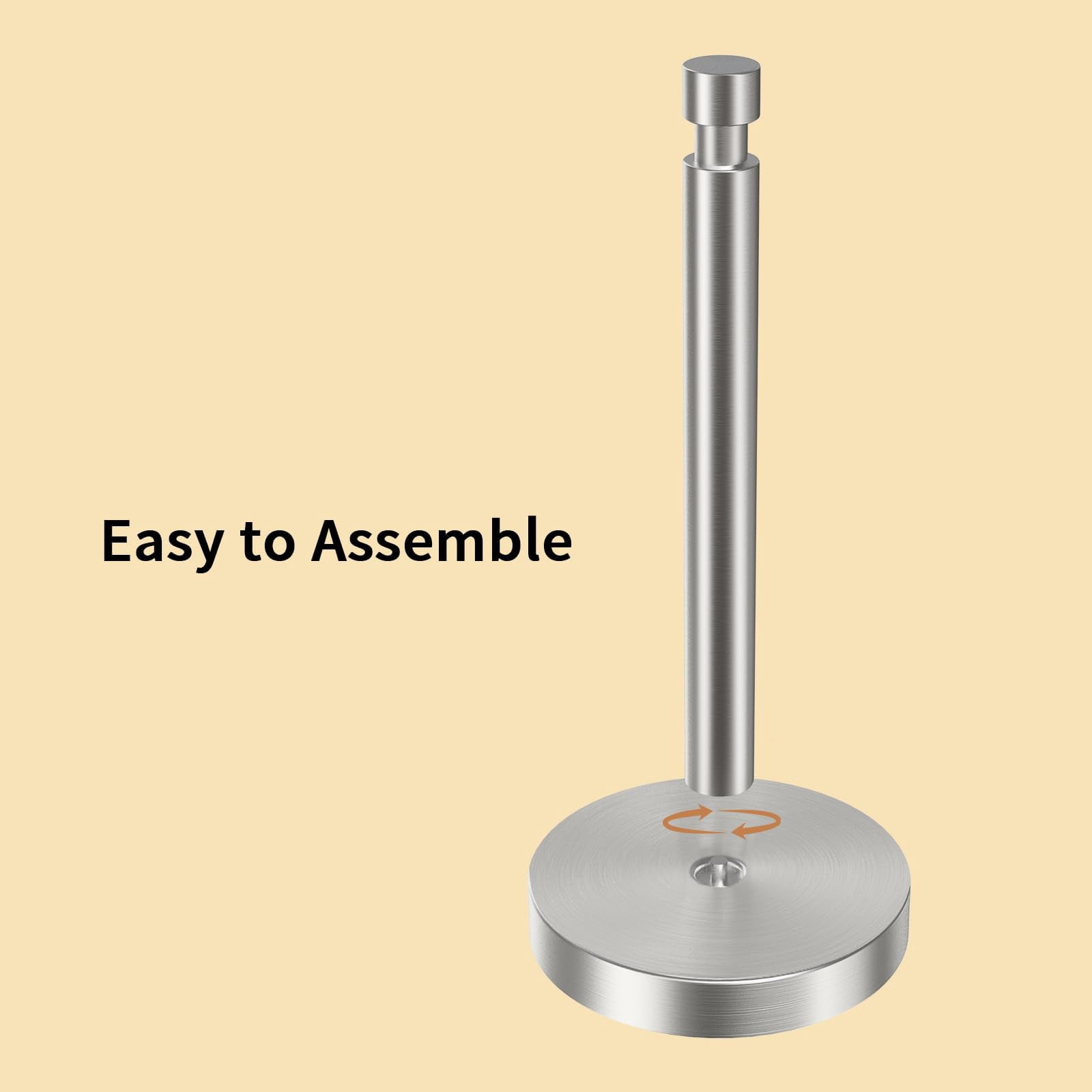 Paper Towel Holder Countertop  Counter With Weighted Base Non Slip Standing Roll For Modern Kitchen Bathroom Stainles Steel (brushed Nickel)