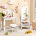 thumbnail image 4 of Gymax Kids Freestanding Full Length Dressing Floor Mirror w/ Shelf Storage Bin White, 4 of 10