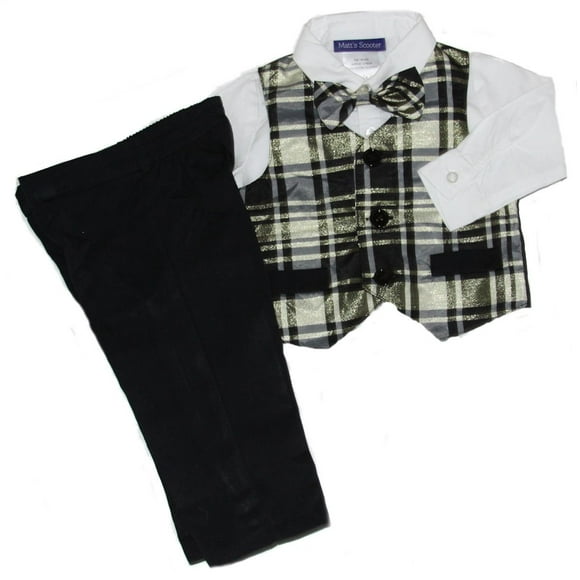 Bonnie Jean Matt's Scooter Baby Boy Holiday 4pc Set Gold (12m-4t) (24 months)