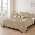 thumbnail image 2 of King Quilt Set 96''x106'', Beige White Floral Lightweight Summer Bedspread Coverlet Set with 2 Pillow Shams, Abstract Art Summer Botanical Breathable All Season Quilt Bedding for Bedroom/Guest Room, 2 of 9
