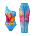 thumbnail image 2 of Vetsdori Womens Two Piece Swimwear Tankini Summer Bathing Suits Holiday Modest One Shoulder,Casual Skirts Swimsuits for Women Floral Print, 2 of 6