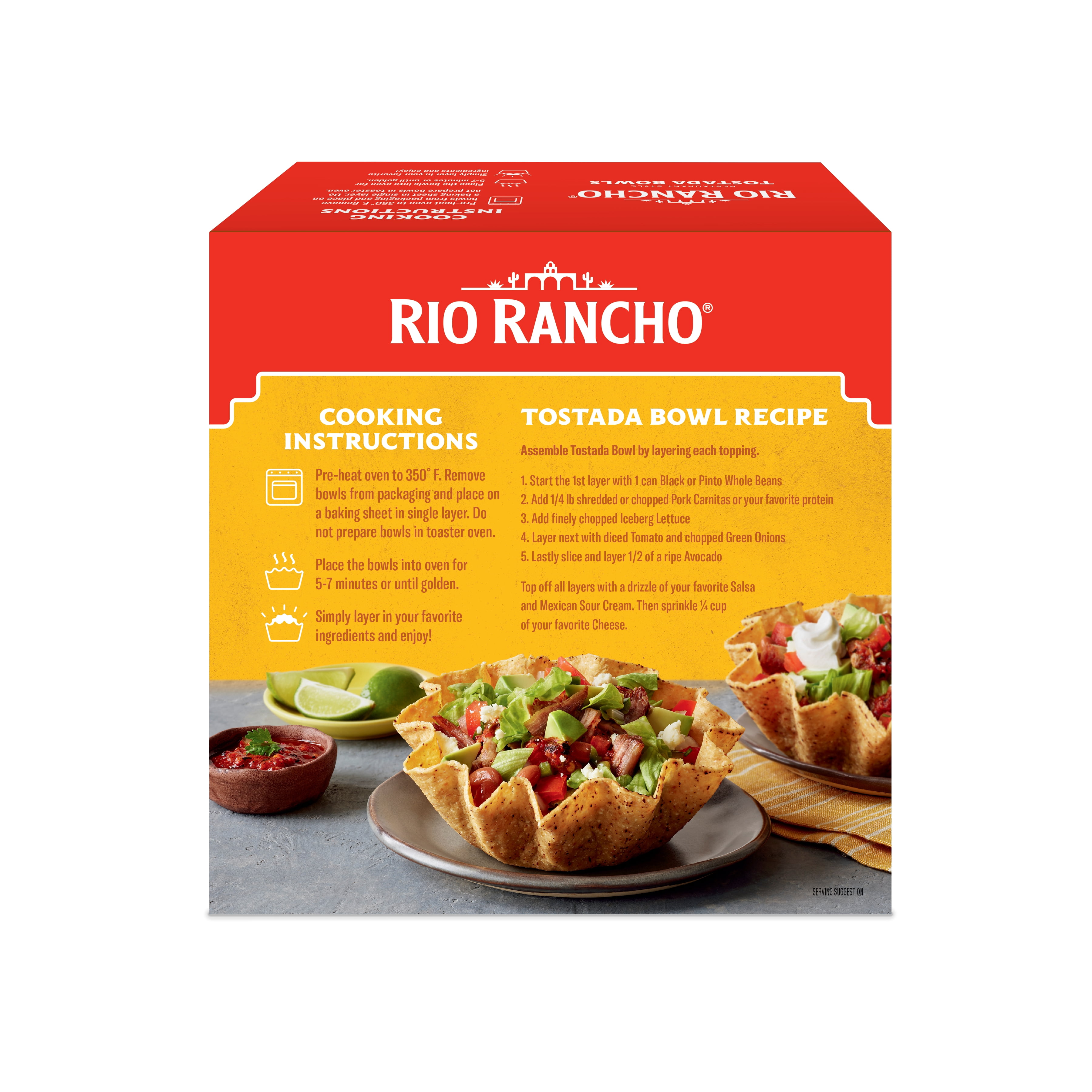 Rio Rancho Tostada Bowls Gluten Free Restaurant-Style Multigrain Corn Bowls, 4 Count, Box