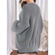 thumbnail image 5 of Cárdigan de Punto Grueso para Mujer, Larga, Cuello en V, Botones, con Bolsillo, para Otoño e Invierno Gris XXXL, 5 of 8