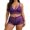 Purple, variant on Women's Black Lace Bra and Shorts Set, Sheer Adjustable Strap Bralette and High-Waist Shorts, Alluring Sleepwear, Sizes S-XXXXL