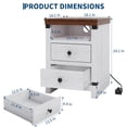 thumbnail image 2 of TROPOW Nightstand with Charging Station, 2 Drawers, USB Ports & Power Outlets, Modern Bedside End Table Accent Side Table for Bedroom or Living Room, 2 of 7