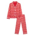 thumbnail image 2 of NIPAXO Family Matching Christmas Pajamas Set Long Sleeve Button-Down Holiday Sleepwear Nordic Fair Isle Print with Reindeer & Snowflakes for Dad Mom Kids, 2 of 10
