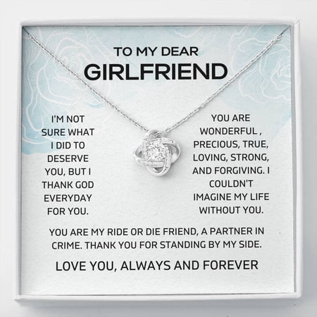 Girlfriend Love Knot Necklace, Girlfriend Gift, Gift For Girlfriend, Card For Girlfriend, Mothers Day Gift, Girlfriend Birthday, Bestfriend