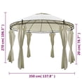 thumbnail image 4 of vidaXL Pavillon Rond avec Rideaux 3,5 x 2,7 m, 4 of 4