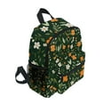 thumbnail image 2 of FORMRS School Backpack with Front Zippered Pocket 12" Student Travel Daypack, Orange Flowers, 2 of 6