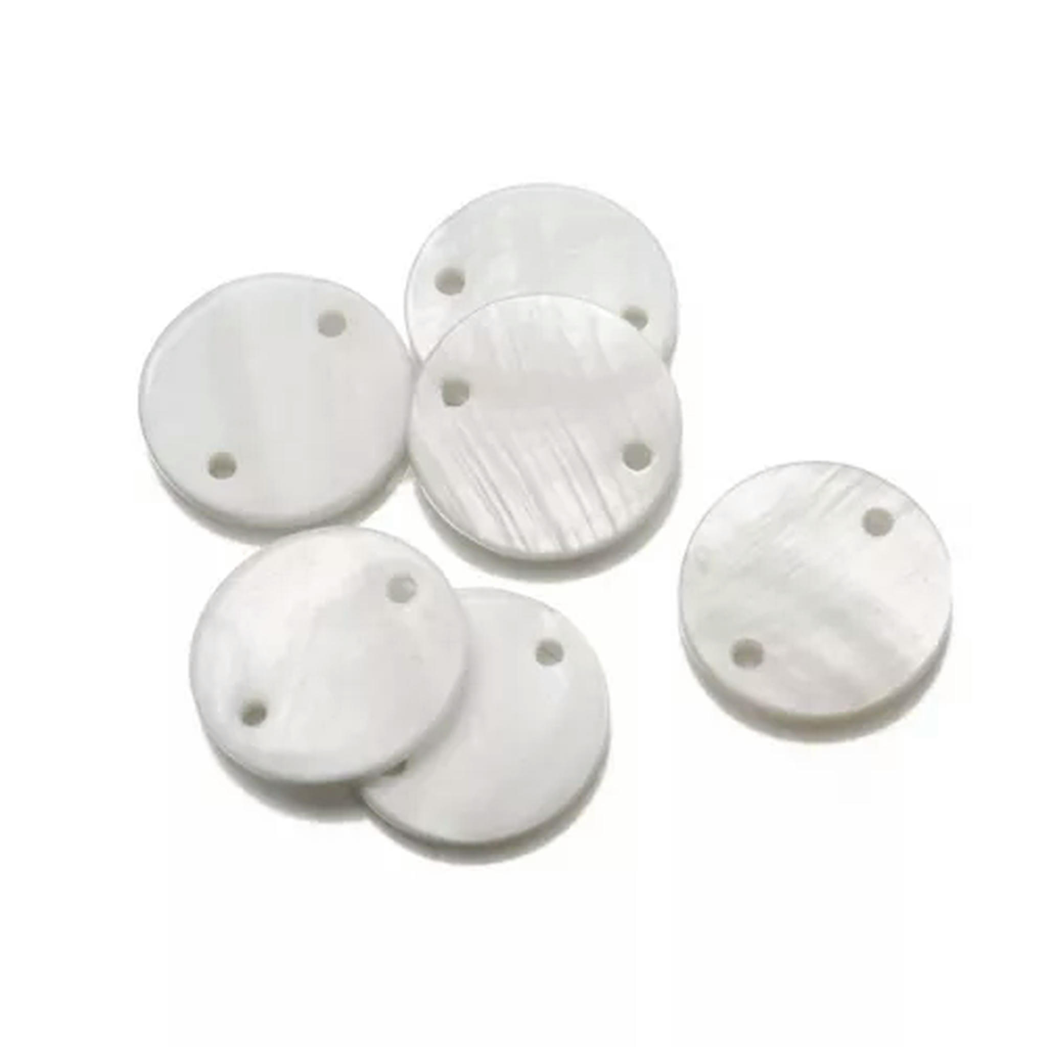 GKNET Natural White Mother of Pearl Shell Round Pendants 20mm Disc Coin ...