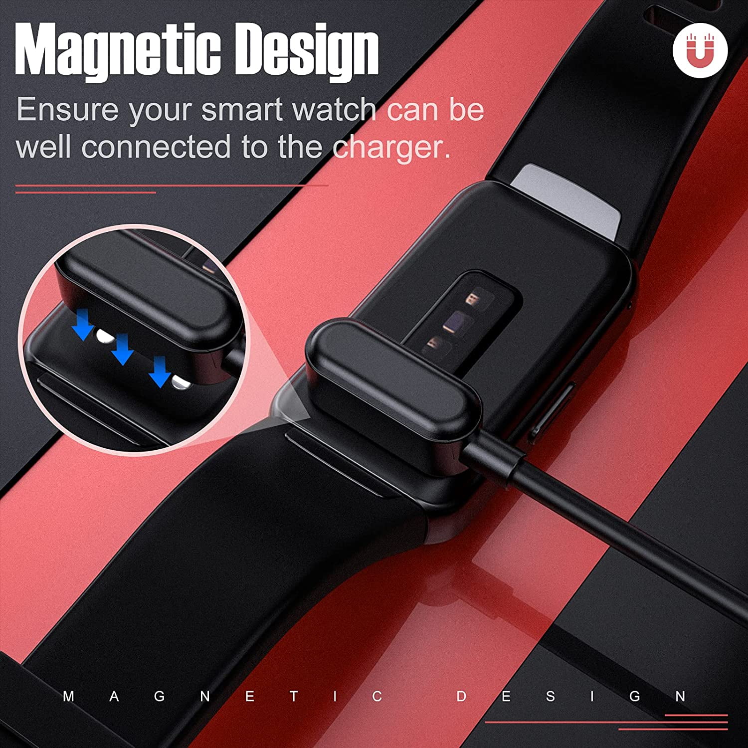 Charger Compatible with Huawei Band 6/Honor Band 6/Honor Watch ES/Huawei  Watch Fit/Huawei 4X Smartwatch, [2-Pack] Magnetic USB Charging Cable 3.3ft,  Replacement Charging Cable Cord - Black | Walmart Canada