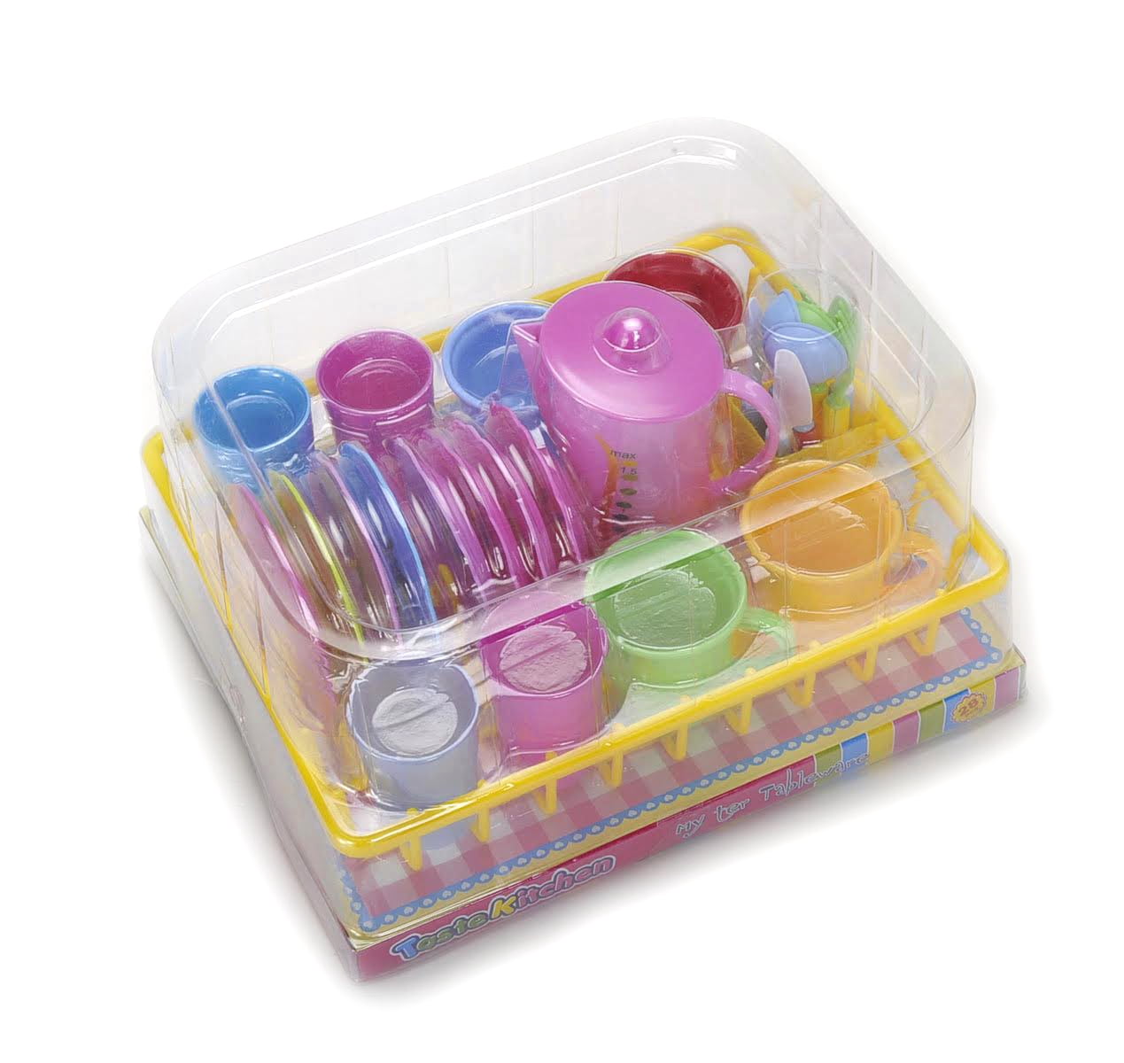 PlayWorld Kitchen Connection Play Dishes Kitchen Wash and Dry Tea Playset 27 Pieces