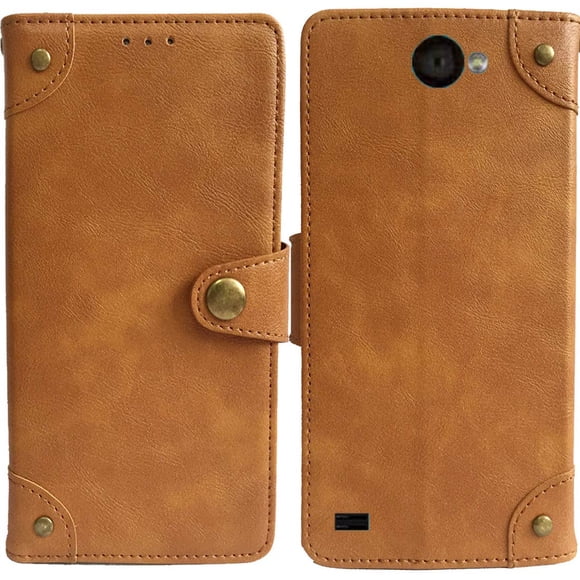 Lankashi Étui Protecteur en Cuir Rétro Premium pour Unimax UMX U683CL Protection 5 Pouces Étui de Téléphone Folio avec Fente pour Carte Magnétique Portefeuilleï14marronï14
