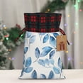 thumbnail image 6 of Color Matching Linen Bundle Mouth Gift Bag Can Be Used For Daily Small Items Watercolor Light Blue Leaves Medium, 6 of 8