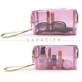 thumbnail image 6 of 4pcs Waterproof Cosmetic Bags for Women, PVC Transparent Zippered Toiletry Bags with Handle Straps, Portable Clear Makeup Bags with Zipper, 6 of 8