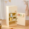 thumbnail image 3 of Robud Play Kitchen for Toddlers,Fridge Refrigerator Wooden Toy Set with Accessories, Playset Interactive Gift for Ages 3+, Cream-coloured, 3 of 9
