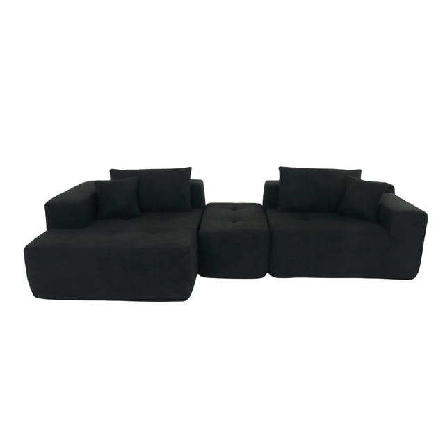 Ilios Innova | Sofá Palermo Modular de 3 Módulos, Tela Teddy, Configurable, Estructura Memory Foam, Comprimido, Asientos Profundos y Cómodos.