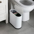 thumbnail image 1 of Becaristey Neat Look Waste Bin For Bathroom - Overall Aesthetics Of Space Less Space ABS Trash Can Toilet Bins Gap Slim Kitchen White, 1 of 6