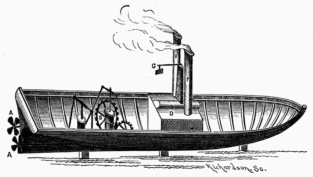 TwinScrew Steamer 1878 Ndiagram Of A Steamship With A TwinScrew