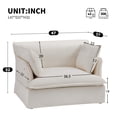thumbnail image 2 of Leumius 47.2" Oversized Accent Chair with Dual-Port Charging,Modern Chenille Single Sofa with Throw Pillowsand Deep Wide Seat,Upholstered Armchair for Living Room&Apartment,White, 2 of 11