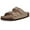 Taupe, variant on Litfun Women's Cork Footbed Slide Sandals with Arch Support Summer Leather Flat Sandals with Adjustable Buckle, Brown