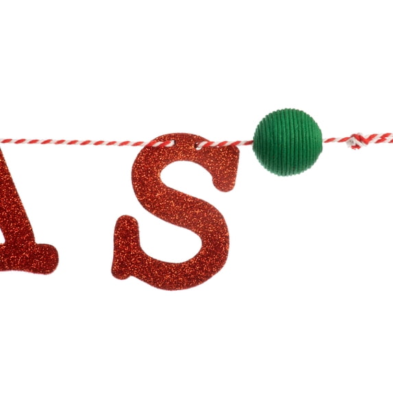 DEMDACO Merry Christmas Red and Green 65 Inch Wood and Polyester Beaded Christmas Garland