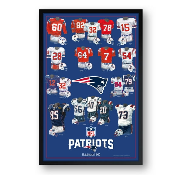 New England Patriots 27" x 39" Uniform Heritage Framed Art Print
