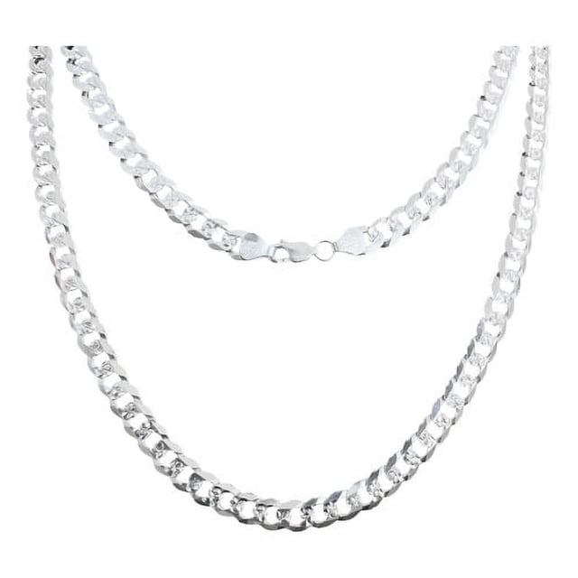 JOYARIS Cadena Cubana Gruesa Diamantada Plata 925 Hombre 65cm X 8mm DM-0001136