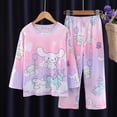 thumbnail image 4 of Pijamas de anime Sanrio para niños Kuromi Cinnamoroll Melody de manga larga Kawaii para niños, ropa de casa de estilo fino de verano para niños y niñas, 4 of 5