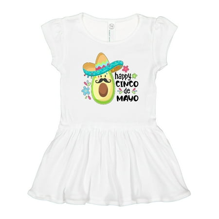 

Inktastic Happy Cinco De Mayo Avocado in Sombrero Gift Toddler Girl Dress