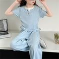 thumbnail image 5 of YunPes Girls Suit Spring Summer Autumn Casual T Sleeve Shirt Glutinous Rice Wide Leg Pants Two Piece Suit Girl Outfits Size 14, 5 of 9