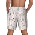 thumbnail image 2 of Lsque Mens Swim Trunks Rabbit Forest Pattern - Bathing Suit Compression Liner - Beach Swim Shorts Swimwear - (S-3XL) - Stretch Quick Dry -3X-Large, 2 of 9