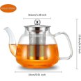 thumbnail image 3 of Tetera de vidrio de 42 oz/1250 ml, tetera apta para estufa para té floreciente y de hojas sueltas, regalo para tetera (hy), 3 of 5