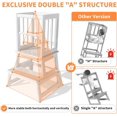 thumbnail image 3 of Kids Kitchen Step Stool, Toddler Montessori Learning Standing Tower, Ideal Toddler Kitchen Stool Helper for Bathroom Sink or Counter - 2025 Design with 3 Exclusive Upgrades - White, 3 of 8