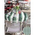 thumbnail image 5 of Outdoor Tablecloth with Umbrella Hole for Patio/Picnic/Party/Camping, Green Striped Waterproof Table Cloth Round Cover Washable, Watercolor Farmhouse Stripes Abstract (Dia 54"), 5 of 9