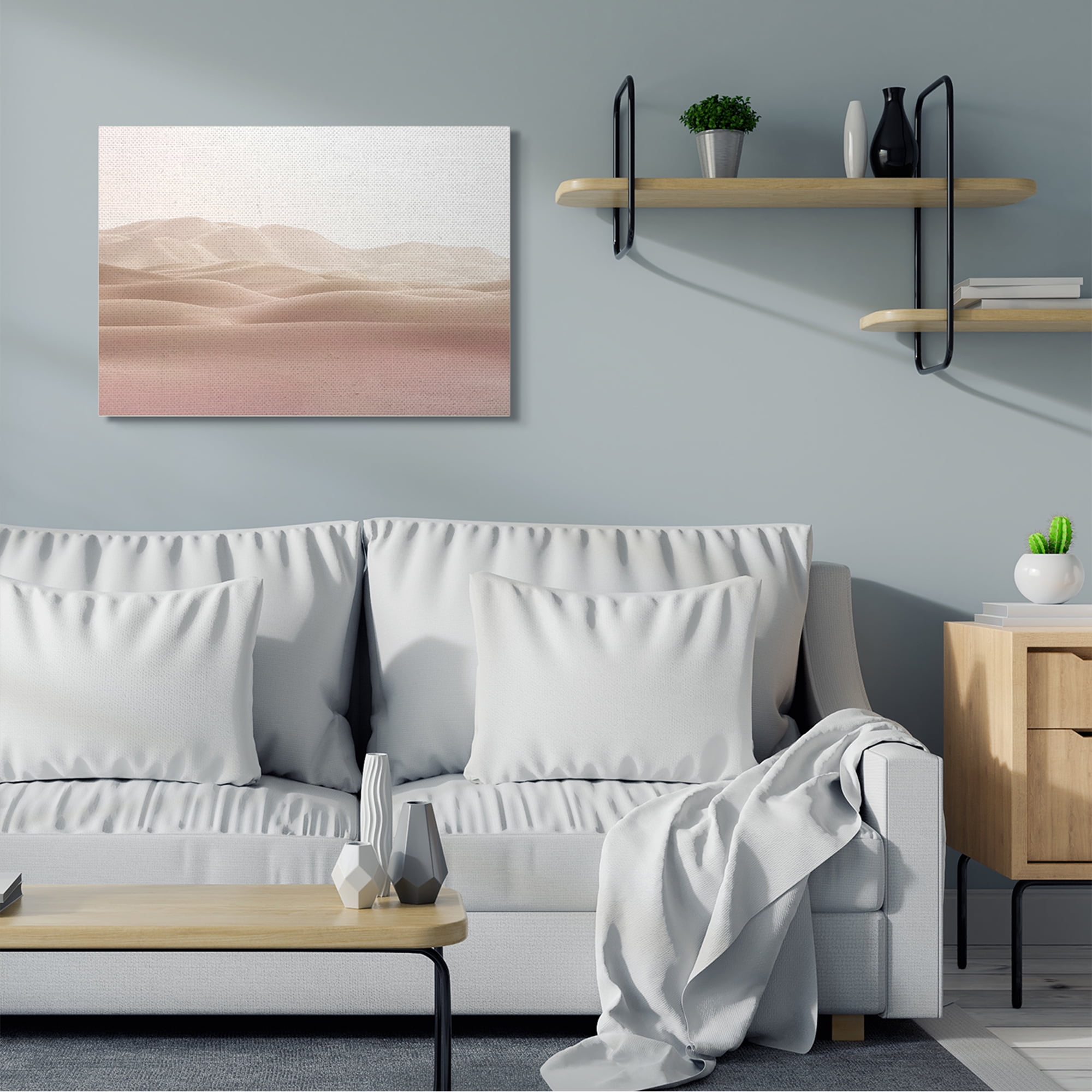Stupell Industries Desert Sand Dunes Landscape Beige White Sky,30 x 40,Designed by Kim Allen