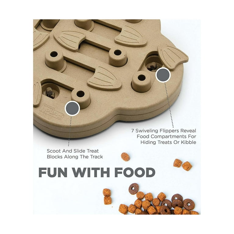 Outward Hound - Hide N' Slide Interactive Treat Puzzle Dog Toy, Tan - Level  2 - Four Your Paws Only