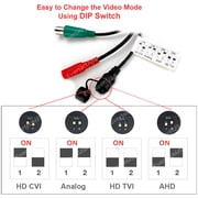 Evertech 1080P Hybrid AHD/TVI/CVI/Analog Indoor/Outdoor Dome Security Camera with 50 feet premade Cable, CCTV Microphone and 12V DC Power Adapter