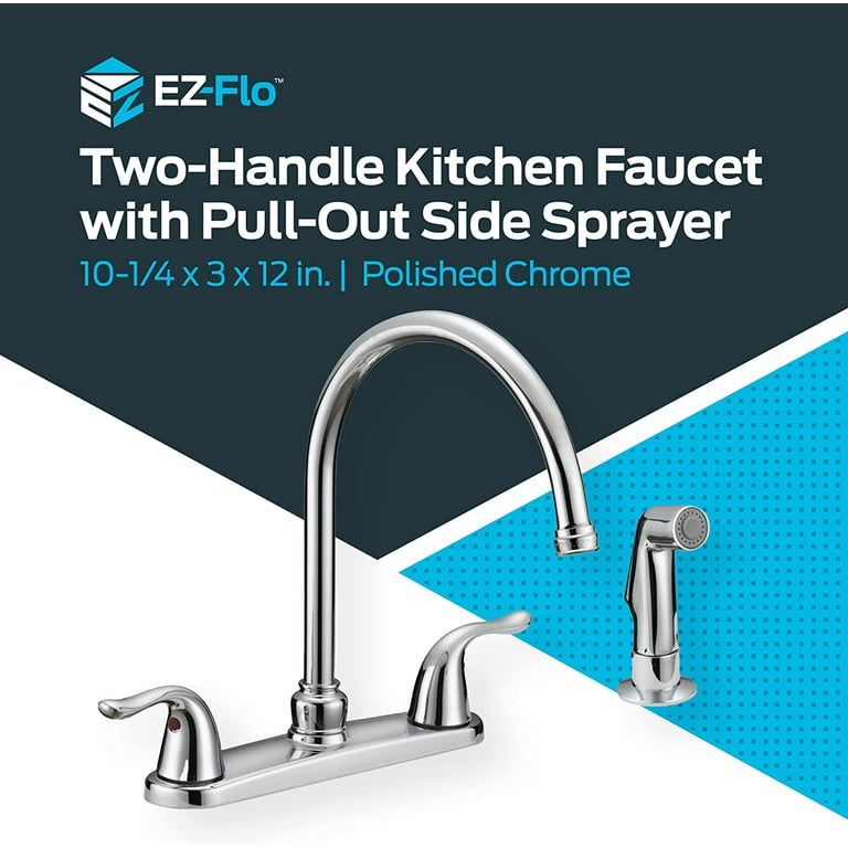 EZ-FLO 10201 High Arc Swivel Spout Kitchen Faucet, Two-Handle, Chrome EZ-FLO 10201 High Arc Swivel Spout Kitchen Faucet, Two-Handle, Chrome