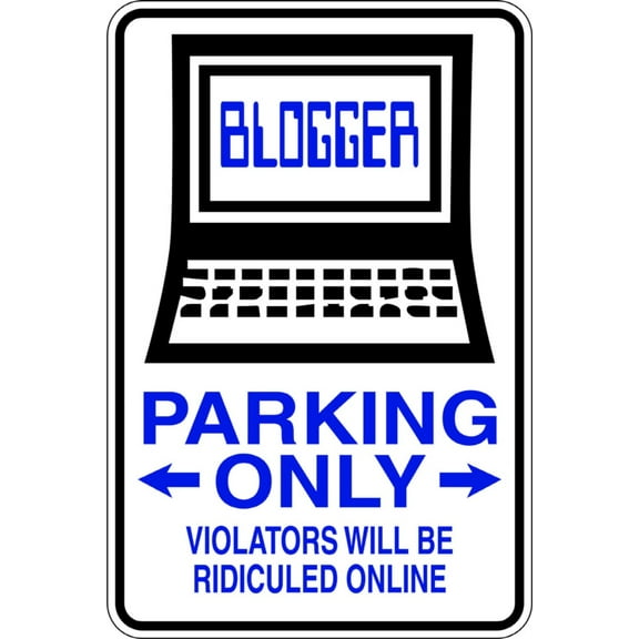 Custom Wall Decal Blogger Parking Only Boys BedRoom- Sticker - Vinyl Wall : 8 X16"