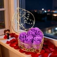 thumbnail image 3 of Soap Flower Rose in Iron Basket (6-Piece) – Realistic Scented Soap Roses for Valentine’s Day Decor, Romantic Gift for Her, Tabletop Ambient Decoration & Wedding Party Favor, 4.13*4.13in, Purple, 3 of 6