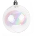 thumbnail image 1 of Bolas de adorno iridiscentes de 1,6 pulgadas, 24 bolas navideñas de plástico transparente rellenables, mini adornos para manualidades, fiestas navideñas, decoración del árbol de Navidad y decoración, 1 of 6