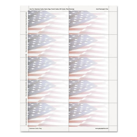 Geographics Flag Design Business Suite Cards, 3 1/2 x 2, 65 lb Cardstock, 250 Cards/Pack -GEO47378S