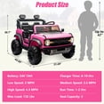 thumbnail image 3 of Conchico 24V 2 Seater Licensed Ford Bronco Powered Ride-On Cars with Remote, Electric Cars Riding Toys for Boys Girls 3-8, Pink, 3 of 8