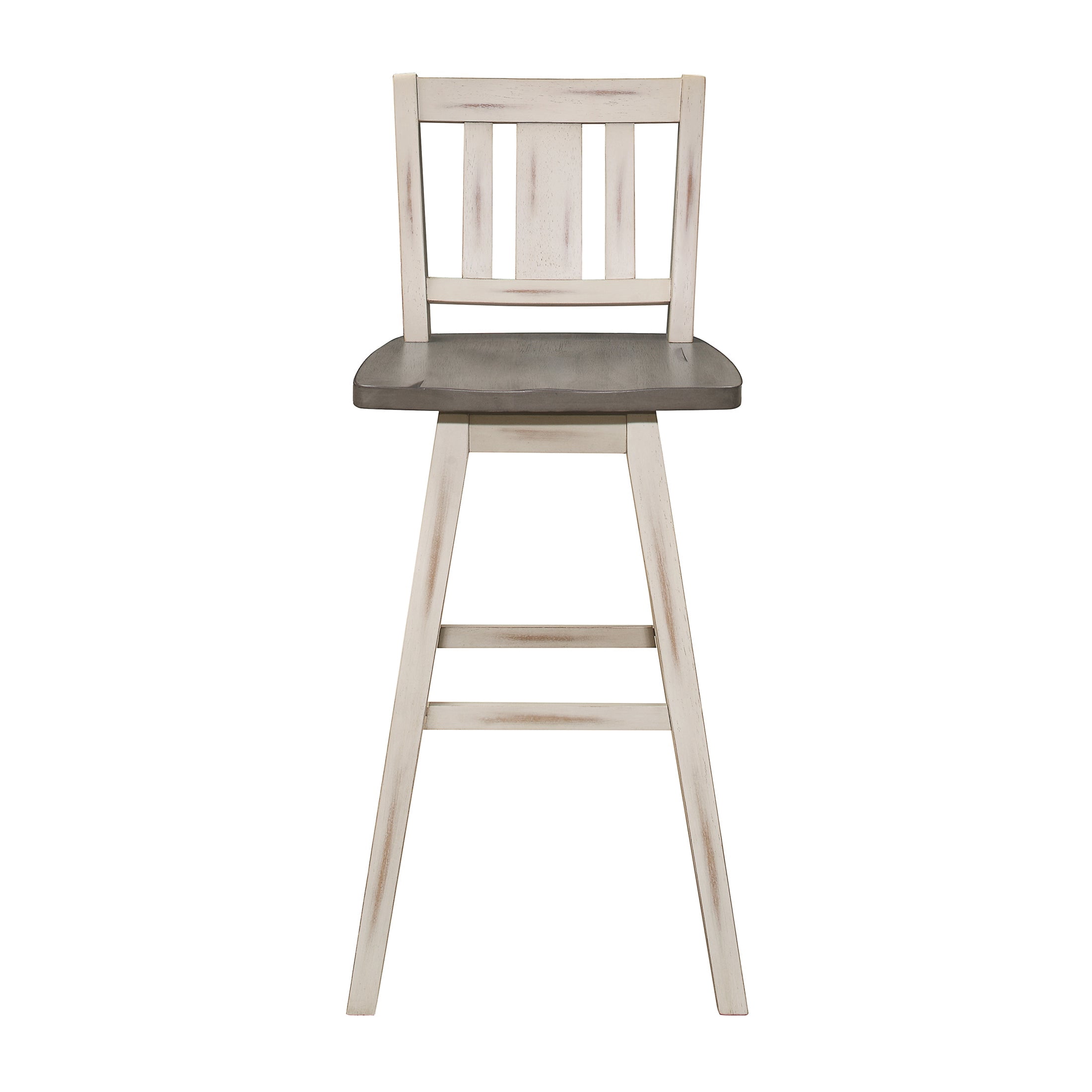 OakvillePark Roscoe Swivel Pub Height Barstool (Set of 2), White/Gray