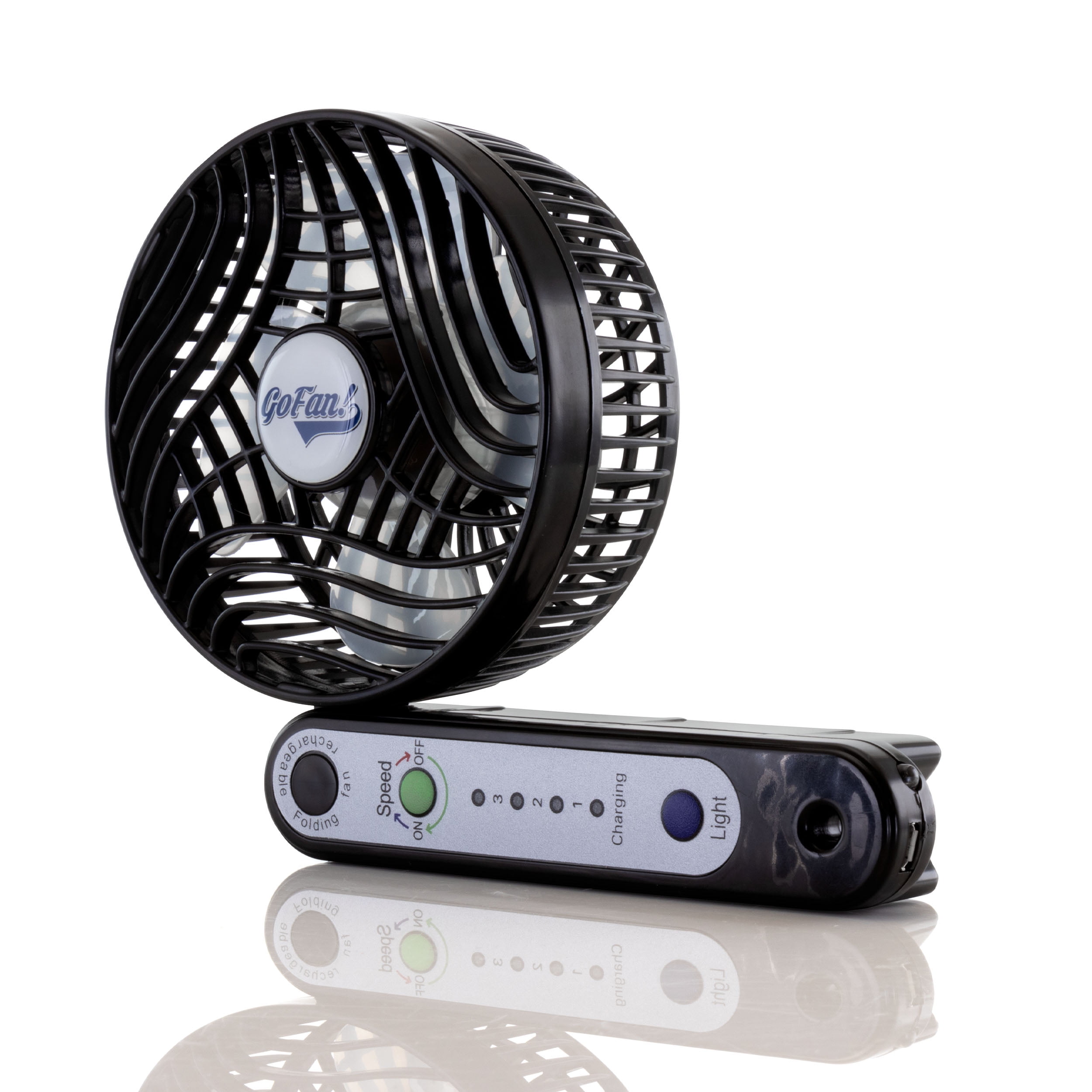 Impress 3 Speed Portable Folding Mini GO Fan in Black