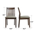 thumbnail image 2 of Livinia Jeno Slat Back Wooden Dining Chairs Set of 2 (Walnut), 2 of 8